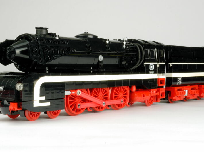 Rods for Lego BR10 steam locomotive 3d printed Rods on the model