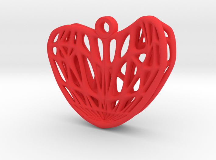 Whitney Umbrella Heart Earring (001) 3d printed