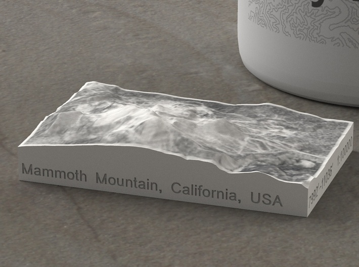 Mammoth Mtn. in Winter, California, 1:100000 3d printed 