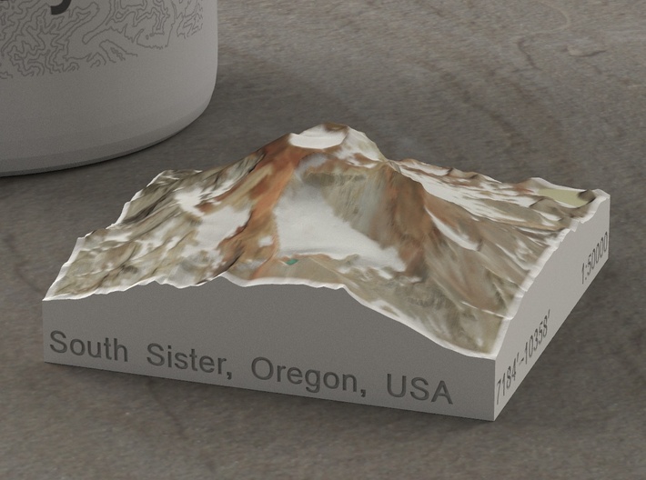 South Sister, Oregon, USA, 1:50000 3d printed 