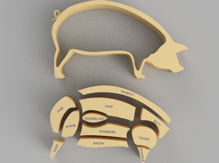 Pork Puzzle 3d printed 