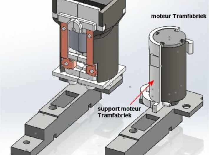 HOe Egger-bahn frame support Tramfabriek motor V3 3d printed 