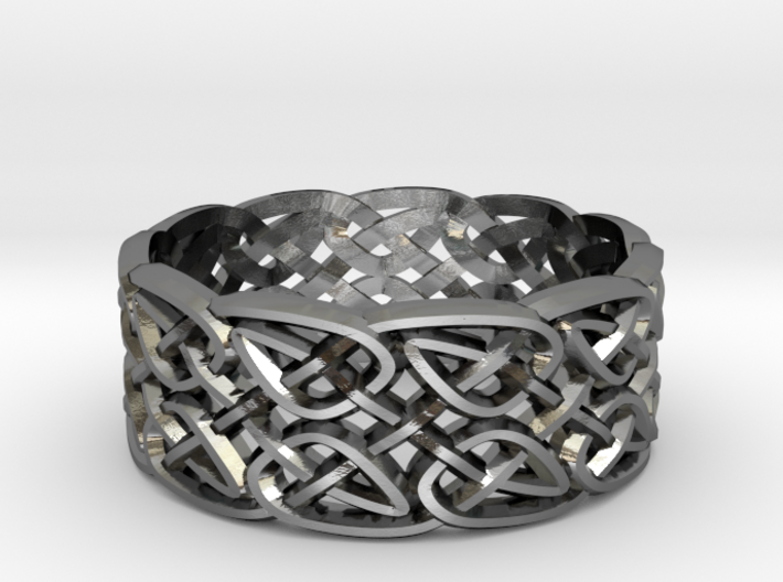 Two-Leaf Celtic Knot Ring 3d printed