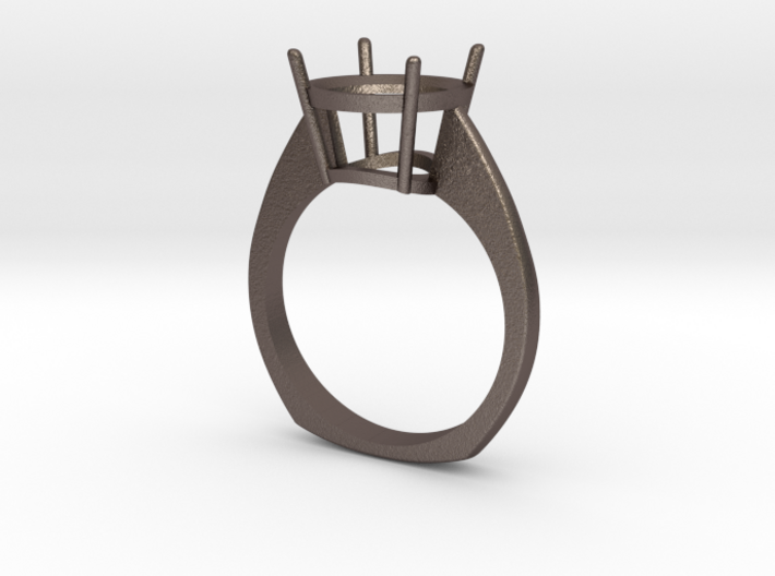 simple solitaire ring with one gemstone 3d printed