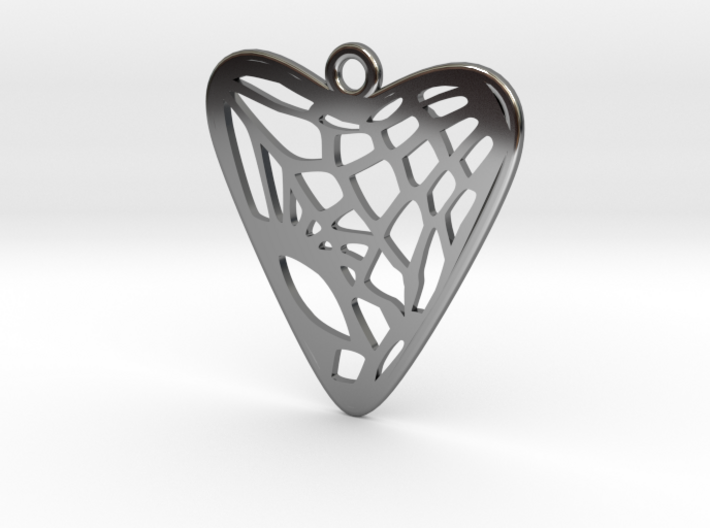Voronoi Heart Earring (001a) 3d printed
