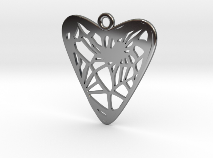 Voronoi Heart Earring (001c) 3d printed
