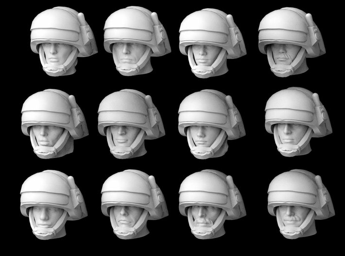(Legion) 12x Rebel Fleet Trooper Human Heads 3d printed