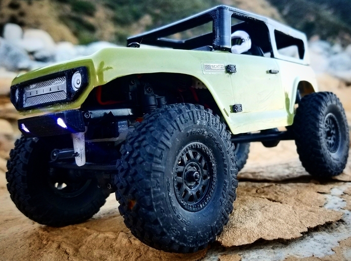 SCX24 Bling kit: Grill door handles and hinges 3d printed