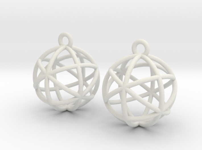 Planetary Merkaba Earrings 1&quot; 3d printed