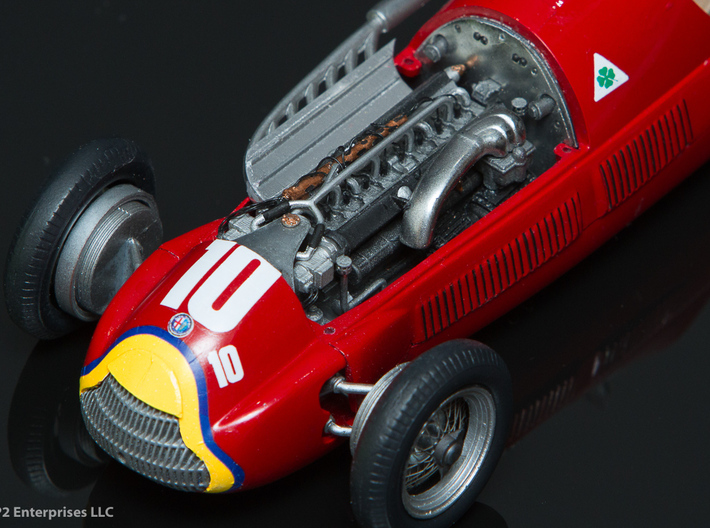 1950 Alfa 158 engine and grille - 1/24 scale 3d printed 