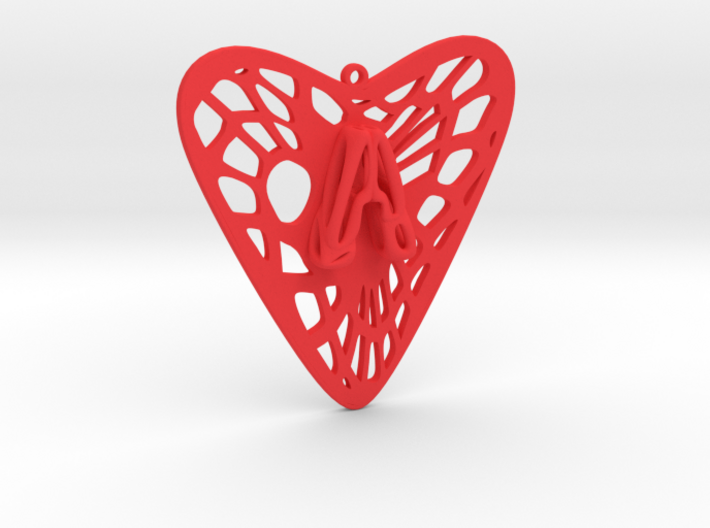 Voronoi Heart+A Earring (001) 3d printed