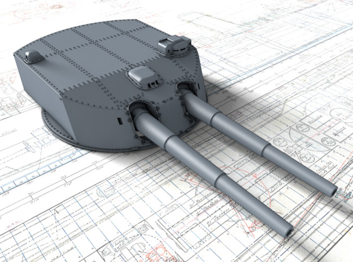 1/200 SMS Nassau 28cm/45 (11") SK L/45 Guns x6 3d printed 3d render showing product detail