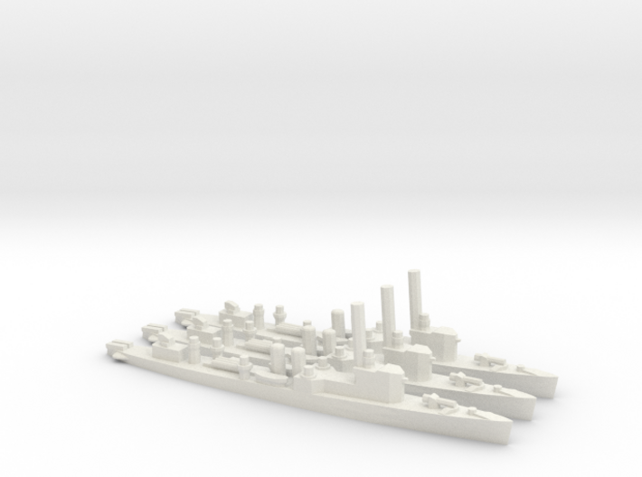 British Town-Class Destroyer (v3) (x3) 3d printed