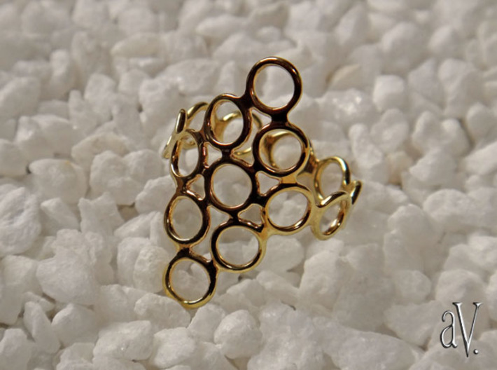 Round Bee Open 3T Ring 3d printed 