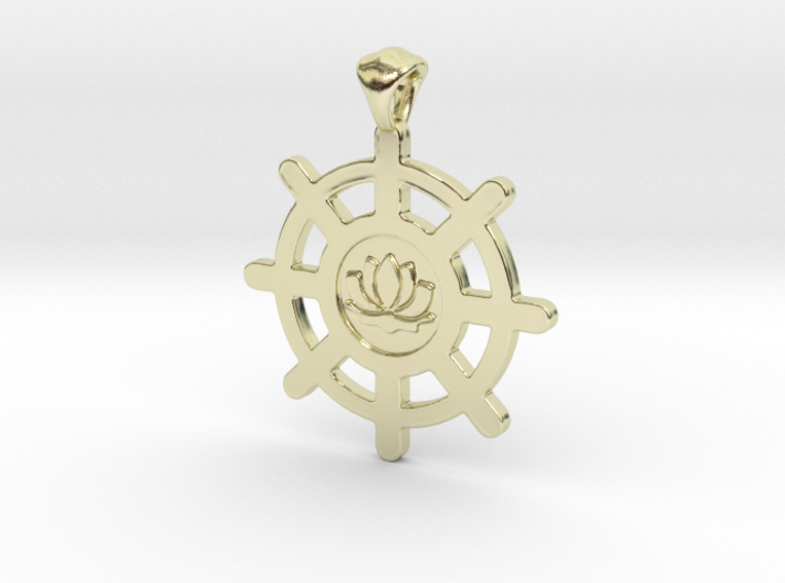 Buddhist Pendant - Double-Sided. 3d printed
