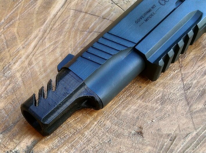 1911 Combat Flashhider for Airsoft GBB Pistol 3d printed 