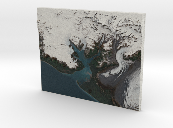 Icy Bay, Alaska, USA, 1:300000 3d printed 