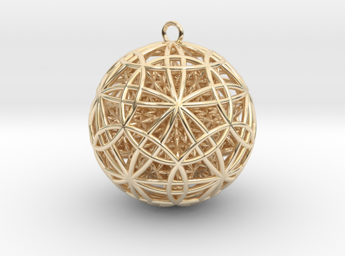 IcosaDodecasphere w/ FOL Stel. Icosahedron Pendant 3d printed