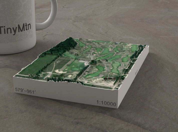 Arcadia Bluffs Golf Course, Michigan, 1:10000 3d printed 