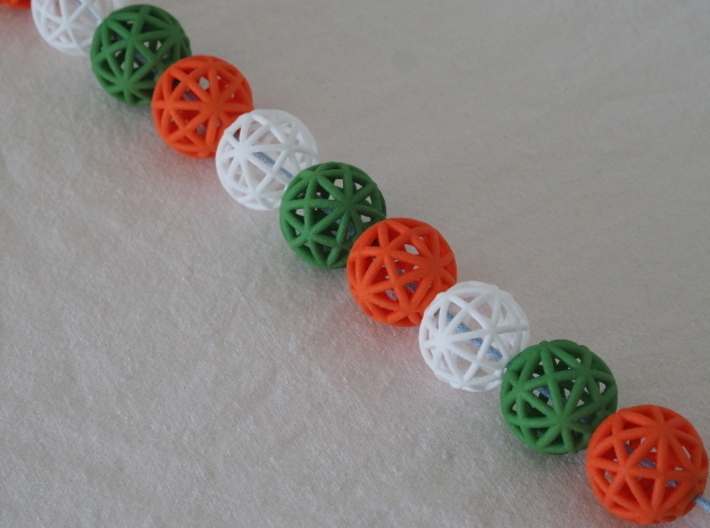 torus_pearl_loop_type6_thin 3d printed White is type8, Green is type6 and Orange is type4.
