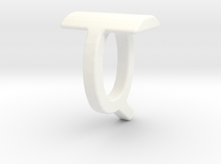 Two way letter pendant - QT TQ 3d printed