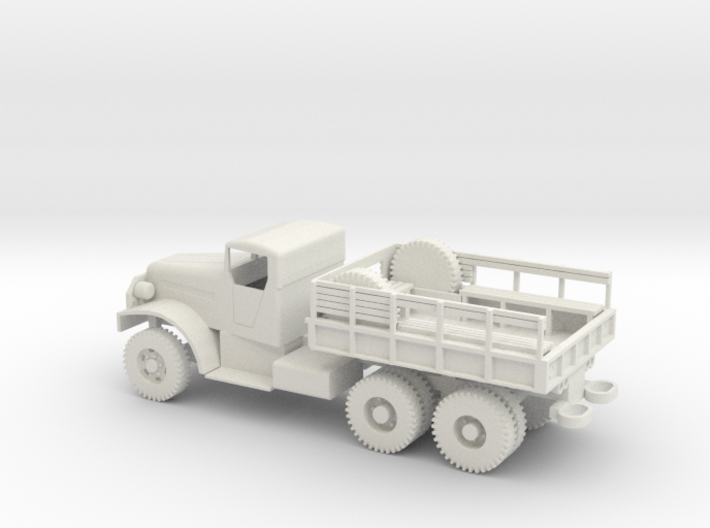1/72 Scale White 6-ton 6x6 Cargo Truck Hardtop 3d printed 