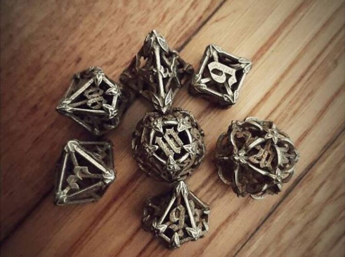 Iron Warden dice set with decader  3d printed 