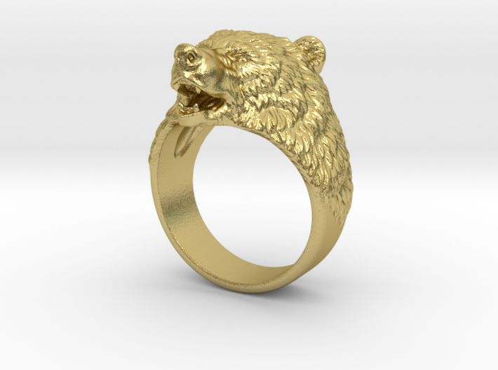Brown Bear ring jewelry 3d printed 