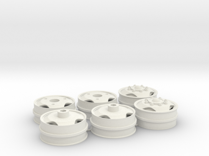 Wheel rims 40x16mm with triangle holes 3d printed