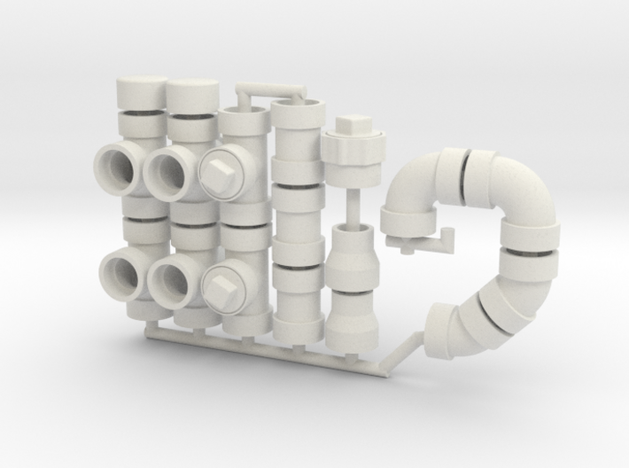 1:18 Scale Pipe Fittings Variety Pack: 1/4&quot; 0.25&quot; 3d printed
