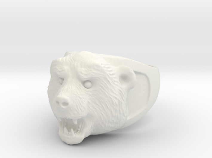 Grizzly bear ring 3d printed 