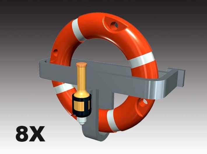 Life ring buoy 75 cm - 1:50 - 8X 3d printed 