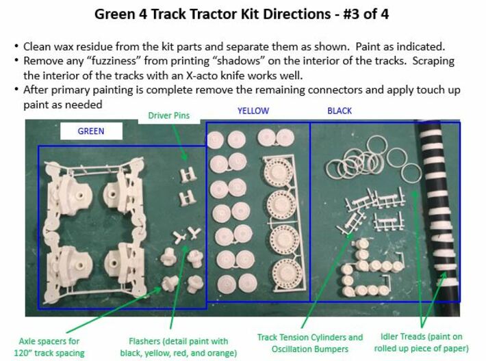 V31-GREEN 4 TRACK TRACTOR ASSEMBLIES - NARROW 3d printed 