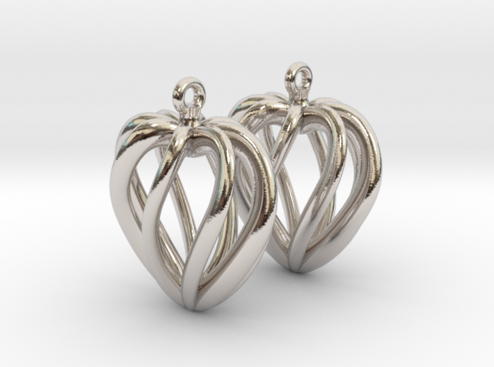 Heart Cage Earrings 3d printed