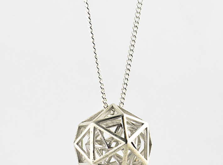 Faceted Icosa Pendant 3d printed 