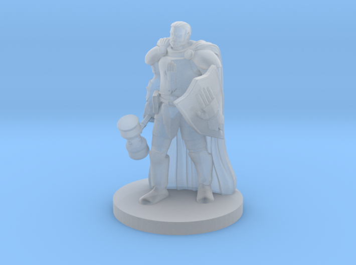 Human Male Cleric with War Hammer 3d printed