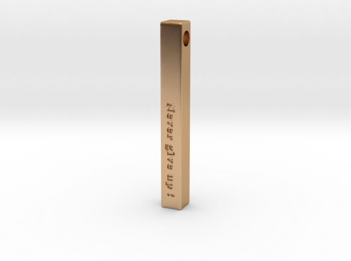 Vertical Bar Pendant &quot;Never give up&quot; 3d printed