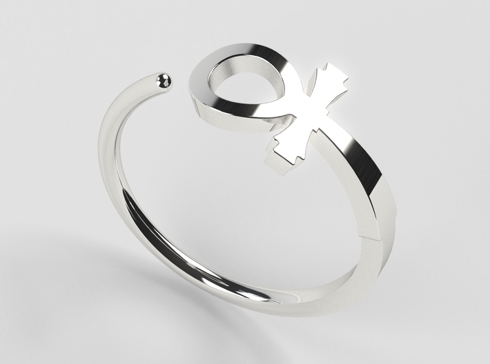 Ankh Cross Ring 3d printed