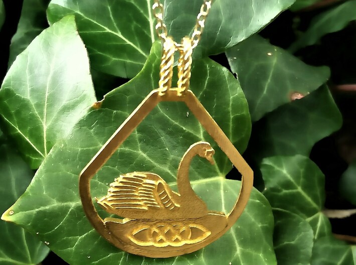 Celtic Zodiac Swan Pendant 3d printed 