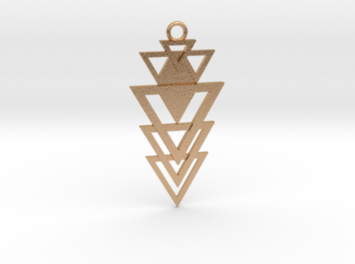 Geometrical pendant no.12 metal 3d printed