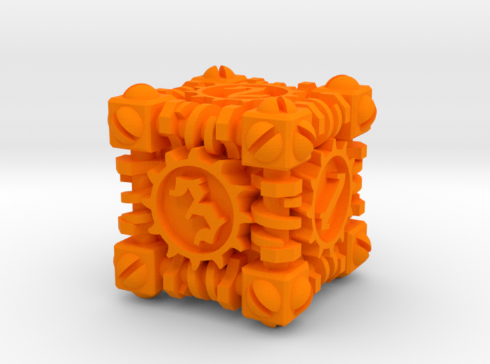 Plastic Steampunk Die Cube 3d printed 