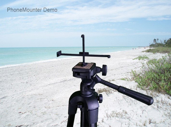 Sony Xperia 5 tripod & stabilizer mount 3d printed PhoneMounter mounted on a tripod