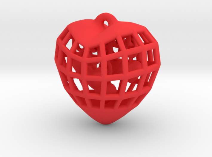Hearts in Heart Pendant 3d printed 