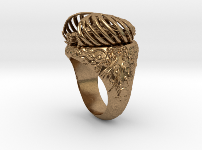 &quot;My Beloved&quot; Ribcaged Heart Ring 3d printed