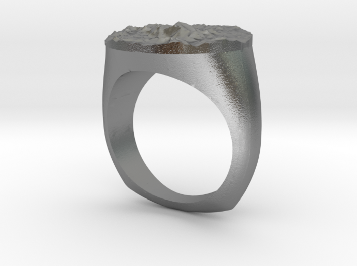 SIZE 7 MT EVEREST TOPOGRAPHICAL RING 3d printed