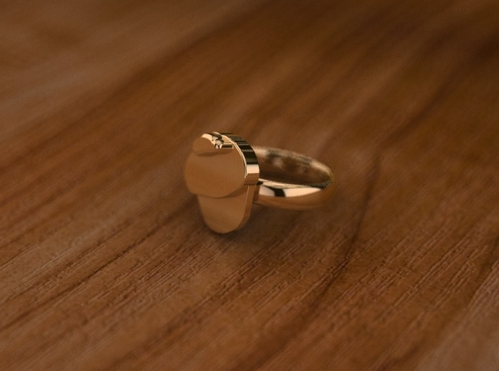 Pikabu Classical RIng 14k gold 6,5size  3d printed 