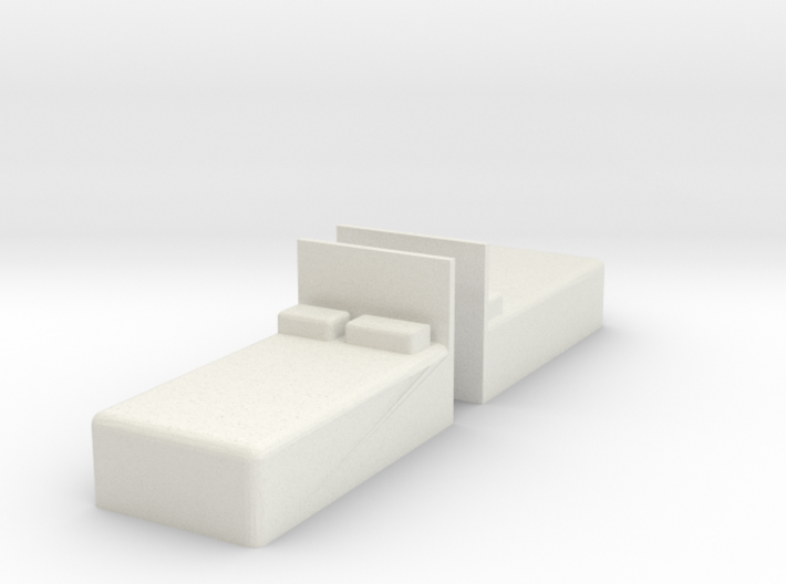 Twin Bed (x2) 1/76 3d printed