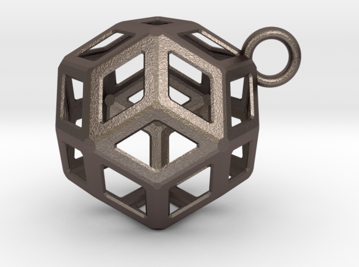 Rhombic triacontahedron pendant 3d printed