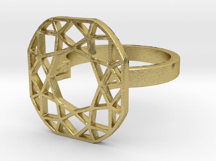 PRINCESS CUT DIAMOND RING 58 MM 3d printed