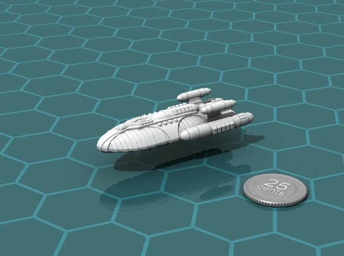 Reticulan Dreadnought 3d printed Render of the model, with a virtual quarter for scale.